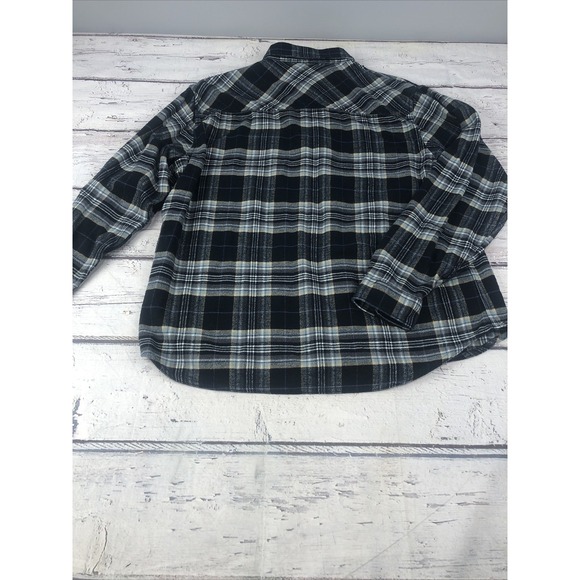 MOUNTAIN KHAKIS plaid flannel button down blue western shirt w/pocket Mens XL - Picture 9 of 11